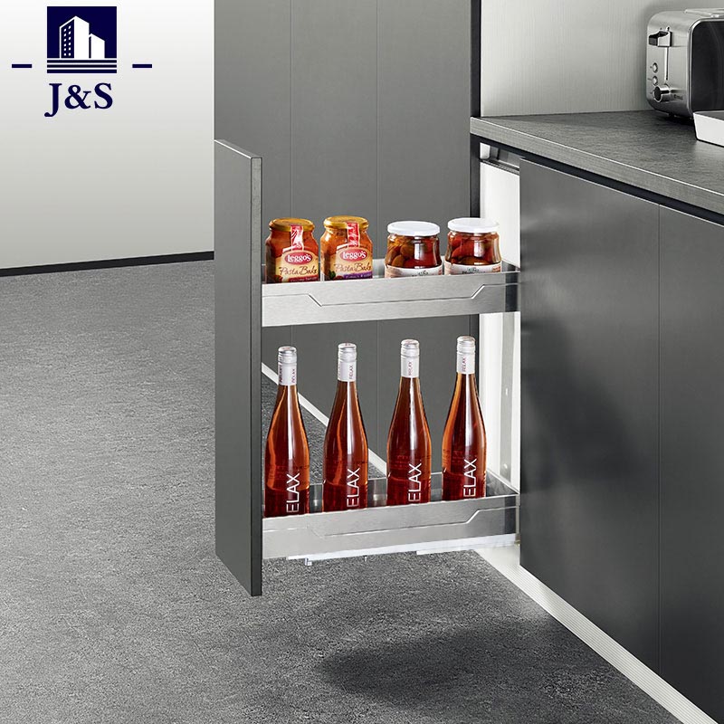 Ang pagpapakilala ng hindi kinakalawang na asero 304 two-tier kusina slim storage basket para sa pampalasa racking isang game-changer?